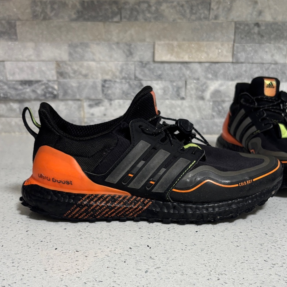 Adidas UltraBoost COLD.RDY Black Orange Running Shoes G54860 Size 7 1/2